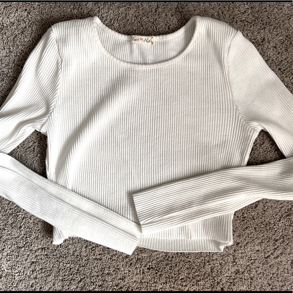 Ribbed White Croptop🤍